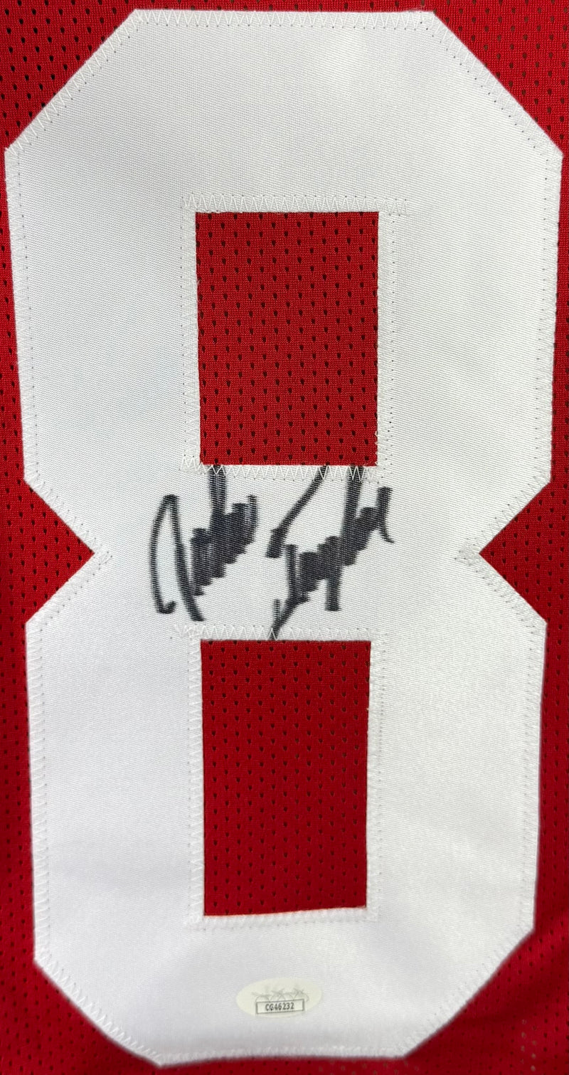 JOHN TAYLOR AUTOGRAPHED SIGNED CUSTOM RED PRO STYLE JERSERY JSA COA