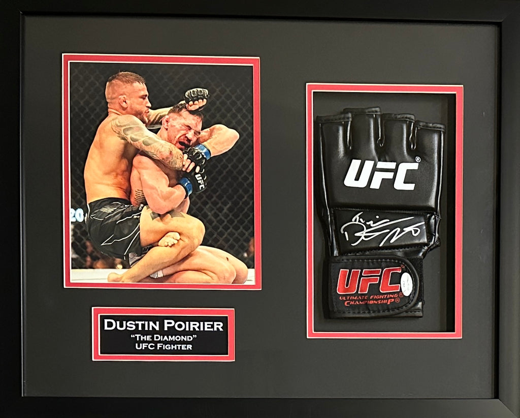 Dustin Poirier autographed signed framed glove UFC JSA COA Michael Chandler