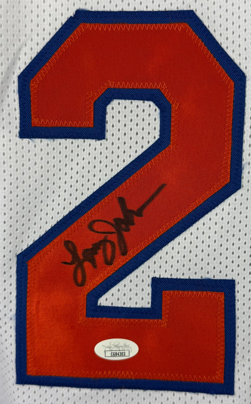 LARRY JOHNSON AUTOGRAPHED SIGNED CUSTOM WHITE PRO STYLE JERSEY JSA COA