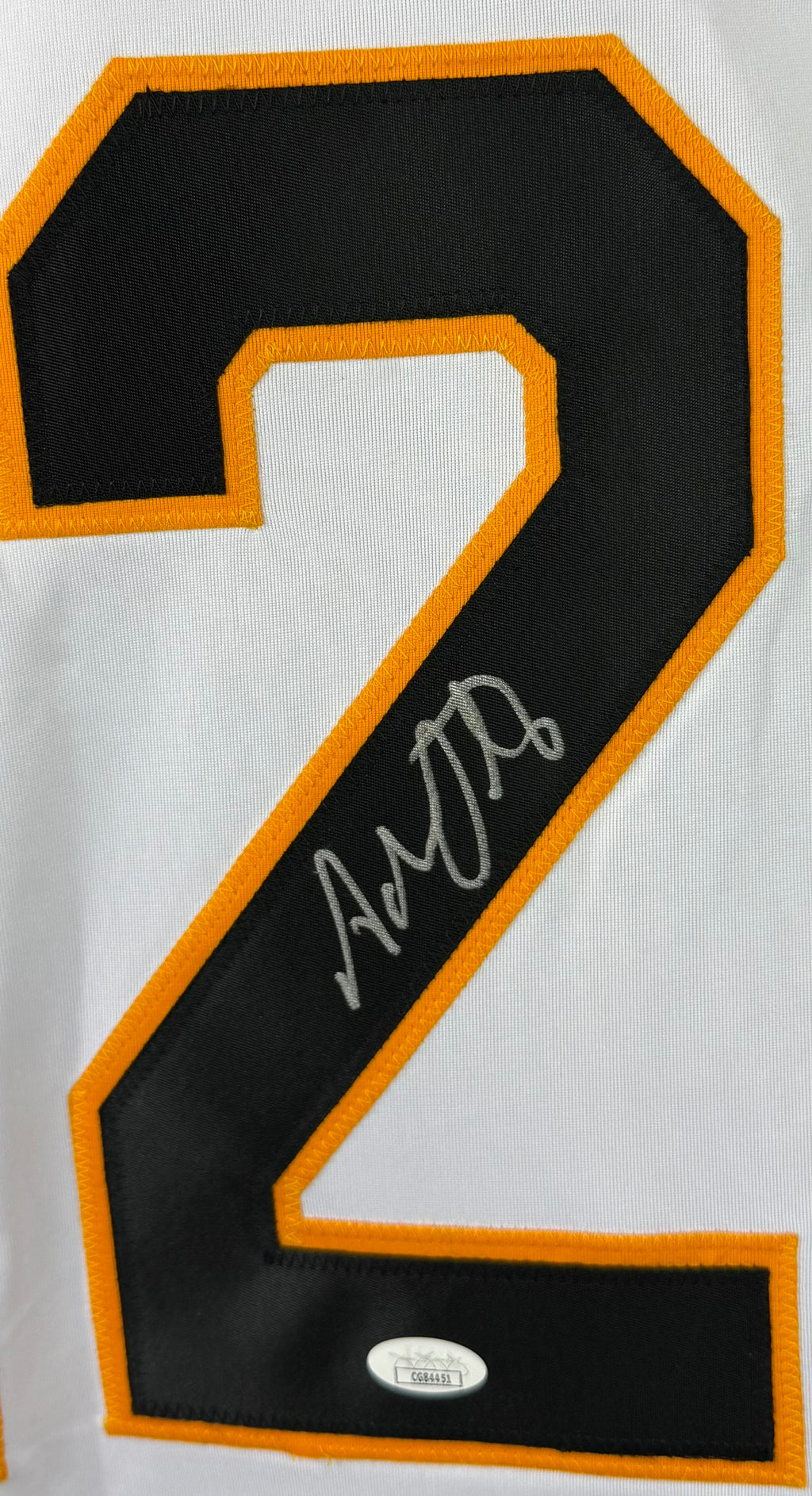 ADAM OATES AUTOGRAPHED SIGNED CUSTOM WHITE PRO STYLE JERSEY JSA COA