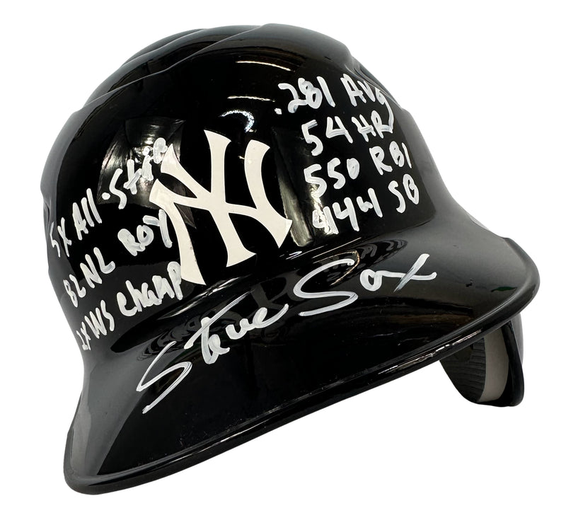 Steve Sax signed inscribed full size authentic helmet New York Yankees PSA COA