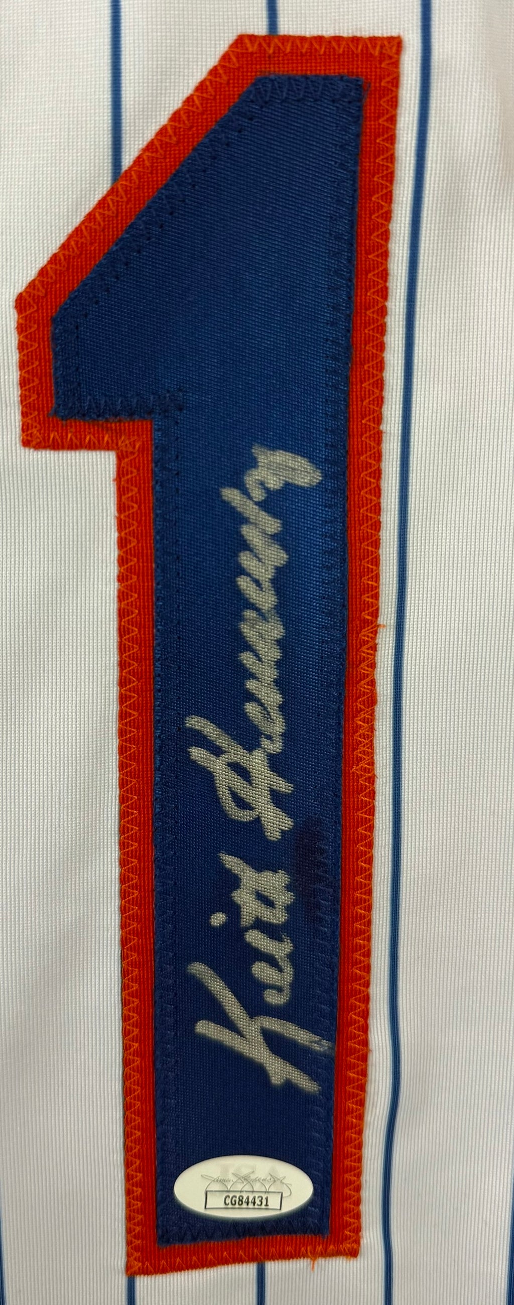 KEITH HERNANDEZ AUTOGRAPHED SIGNED CUSTOM WHITE PRO STYLE JERSEY JSA COA