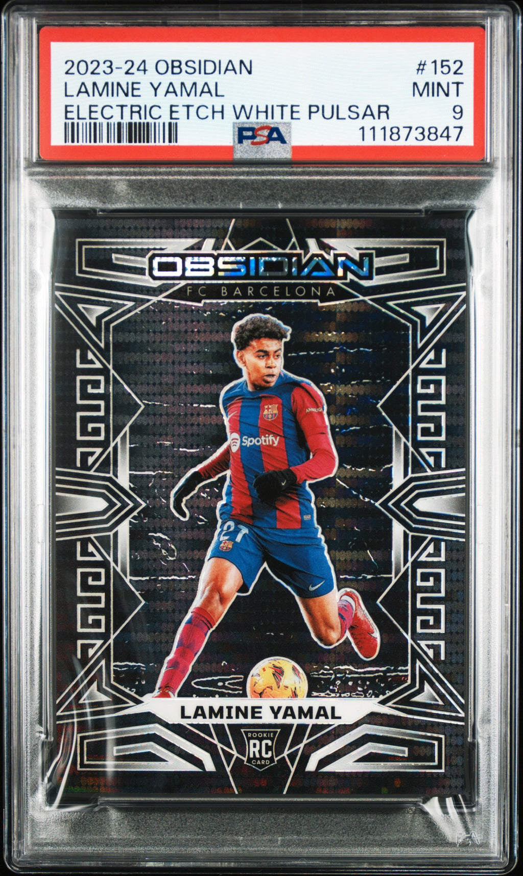 Lamine Yamal RC 2023 Panini Obsidian #152 Electirc Etch White Pulsar