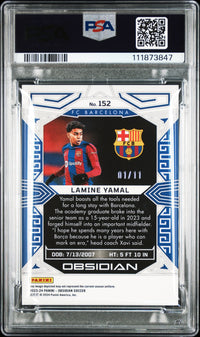 Lamine Yamal RC 2023 Panini Obsidian #152 Electirc Etch White Pulsar