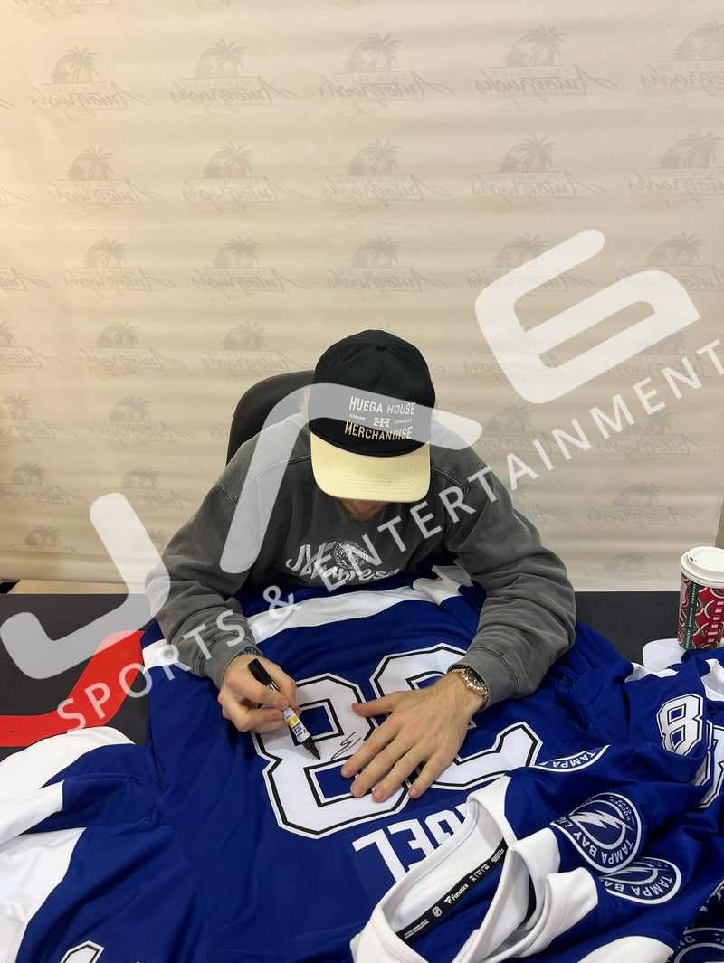 BRANDON HAGEL AUTOGRAPHED SIGNED CUSTOM WHITE PRO STYLE JERSEY JSA COA