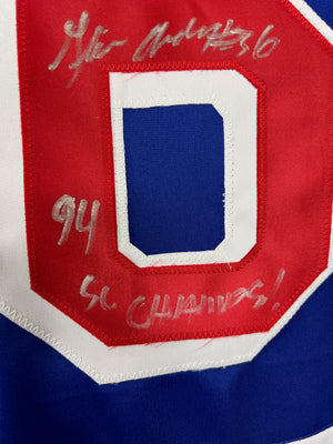 Glenn Anderson signed autographed jersey NHL New York Rangers JSA COA
