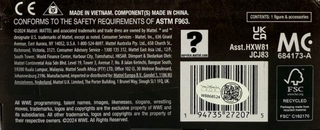 Carlito autographed signed figure JSA WWE Elite Legends Series WWF LWO