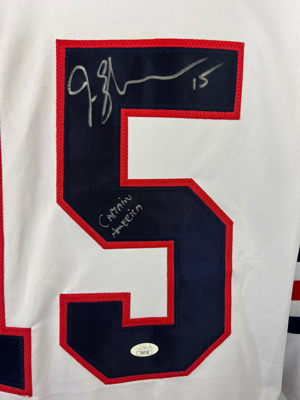 Jamie Langenbrunner inscribed signed professional jersey JSA COA