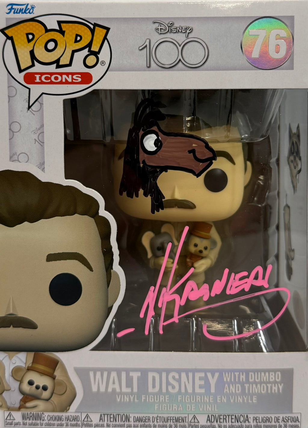 Nik Ranieri autograph signed illustrated full color sketch Funko Pop Disney JSA