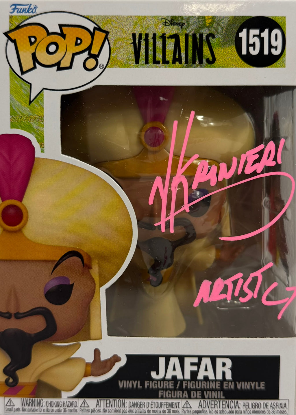 Nik Ranieri autographed signed inscribed illustrated Funko Pop JSA Disney Aladin