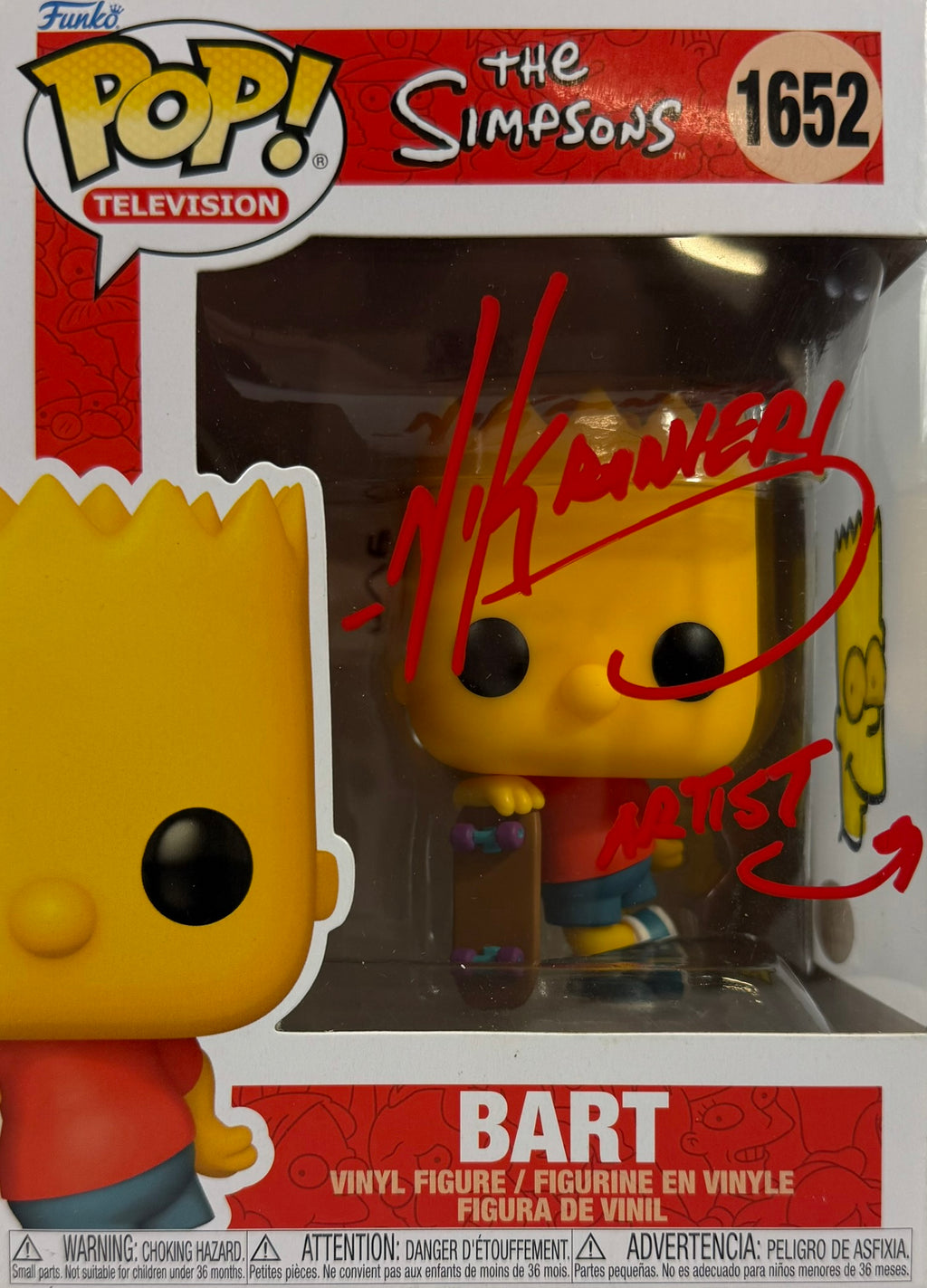 Nik Ranieri autographed signed inscribed illustrated Funko Pop JSA The Simpsons