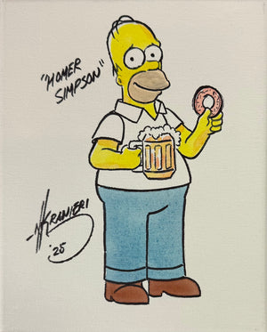 Nik Ranieri signed inscribed Original Artwork 8x10 canvas JSA Homer Simpsons