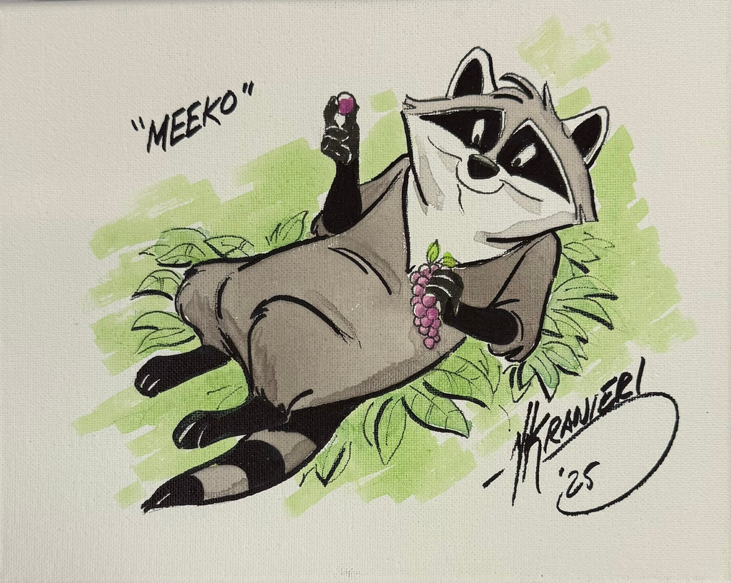 Nik Ranieri signed inscribed Original Artwork 8x10 canvas JSA Meeko Pocahontas