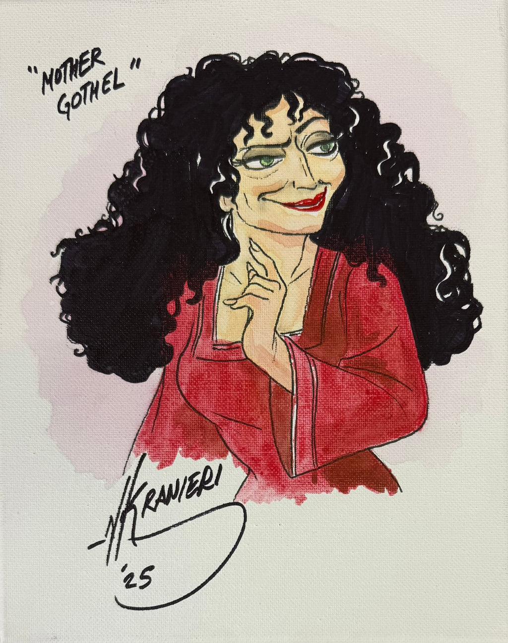 Nik Ranieri signed inscribed Original Artwork 8x10 canvas JSA Rapunzel Disney