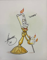 Nik Ranieri signed inscribed Original Artwork 11x14 canvas JSA Lumiere Disney
