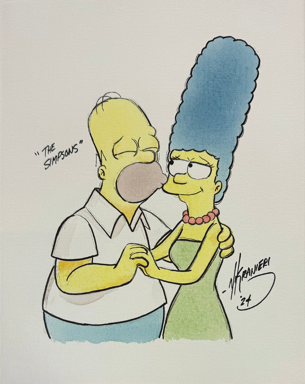 Nik Ranieri signed inscribed Original Artwork 11x14 canvas JSA The Simpsons