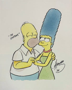 Nik Ranieri signed inscribed Original Artwork 11x14 canvas JSA The Simpsons
