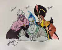 Nik Ranieri signed inscribed Original Artwork 16x20 canvas JSA Ursula Disney