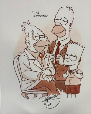 Nik Ranieri signed inscribed Original Artwork 16x20 canvas JSA The Simpsons