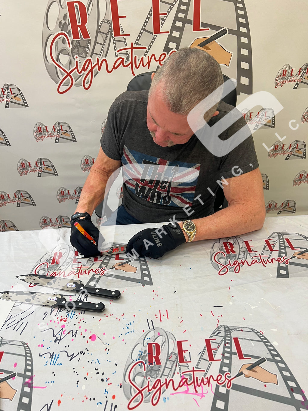 White Lehman Kirzinger Wieand Hodder signed insc Jason Voorhees knife JSA PSA