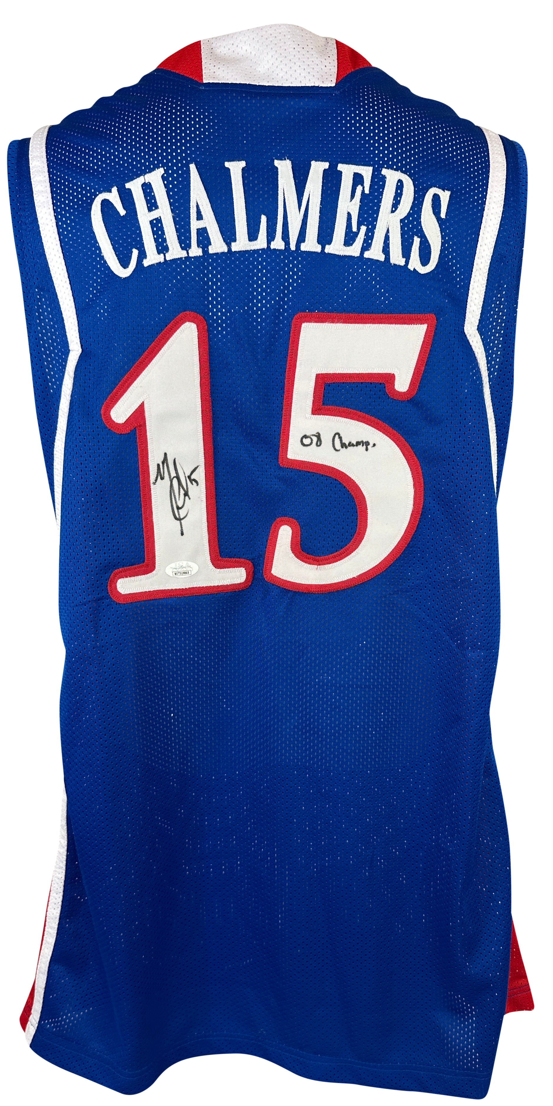 Mario Chalmers signed inscribed jersey autographed NCAA Kansas Jayhawk JAG Sports Marketing