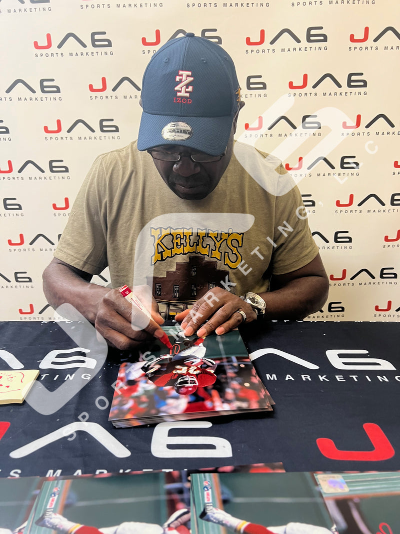 Christian Okoye signed inscribed 8x10 photo NFL Kansas City Chiefs PSA COA