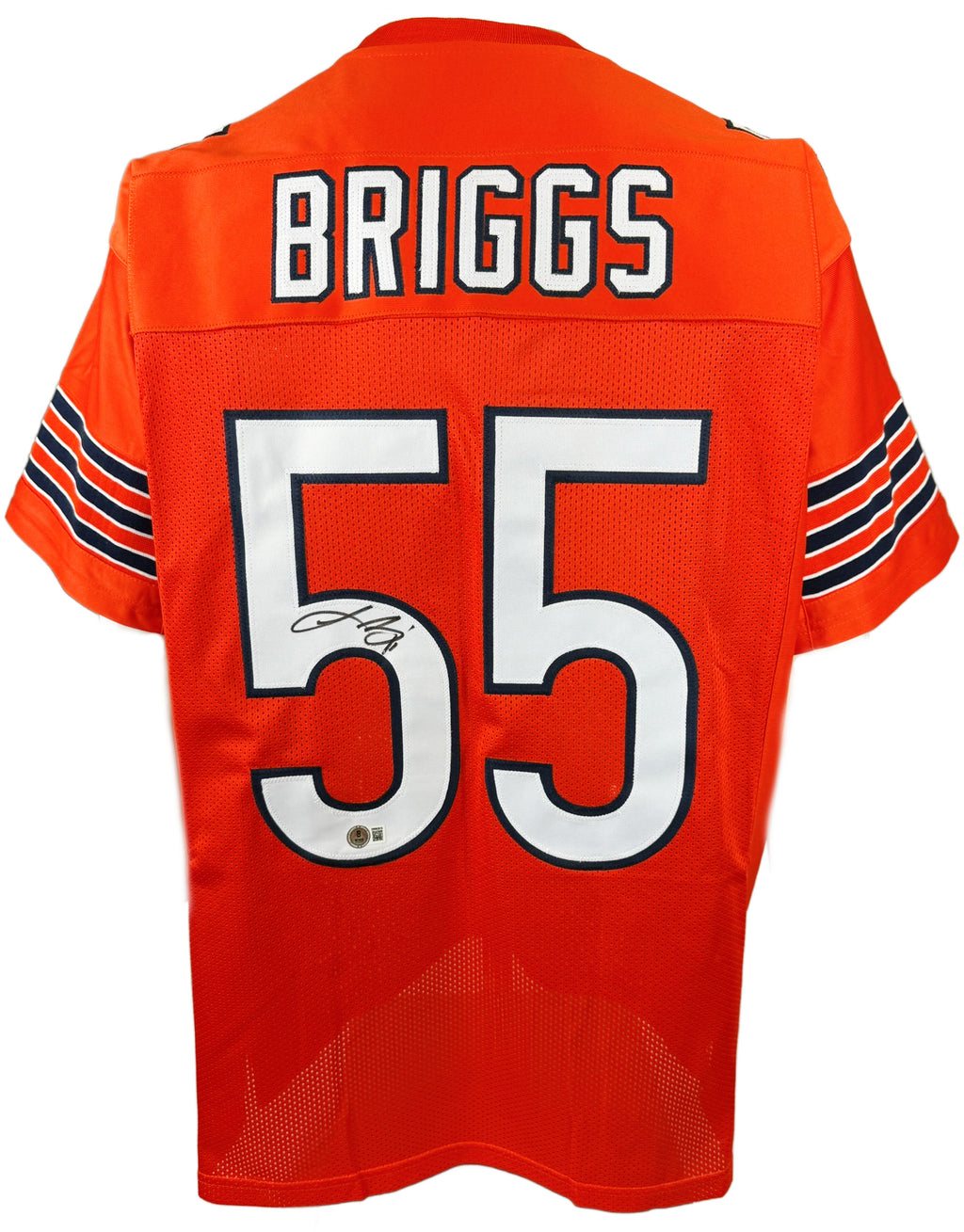 LANCE BRIGGS AUTOGRAPHED CUSTOM ORANGE PRO STYLE JERSEY BAS