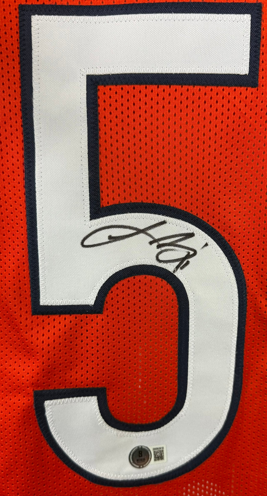LANCE BRIGGS AUTOGRAPHED CUSTOM ORANGE PRO STYLE JERSEY BAS