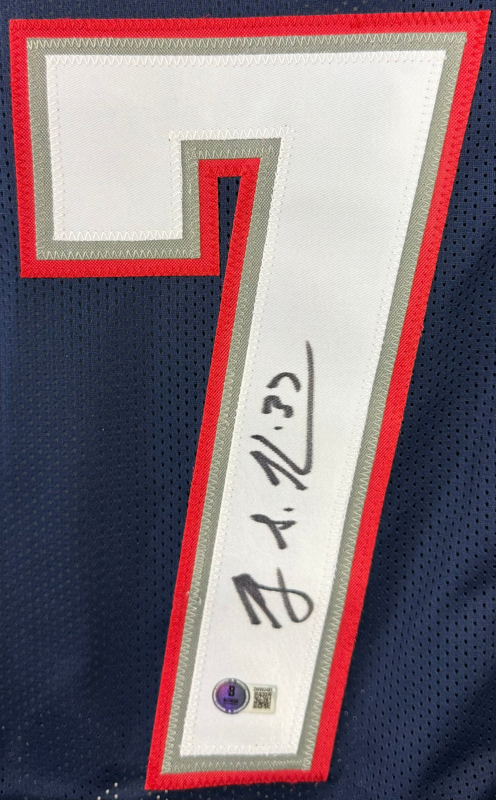 RODNEY HARRISON AUTOGRAPHED CUSTOM NAVY PRO STYLE JERSEY BAS