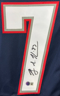 RODNEY HARRISON AUTOGRAPHED CUSTOM NAVY PRO STYLE JERSEY BAS