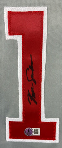 FERGIE JENKINS AUTOGRAPHED SIGNED CUSTOM GREY PRO STYLE JERSEY BAS