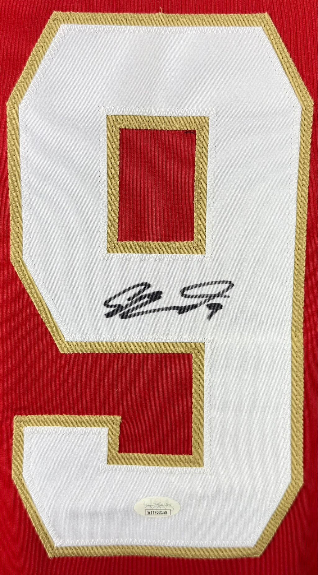 SAM BENNETT AUTOGRAPHED SIGNED RED PRO STYLE JERSEY JSA