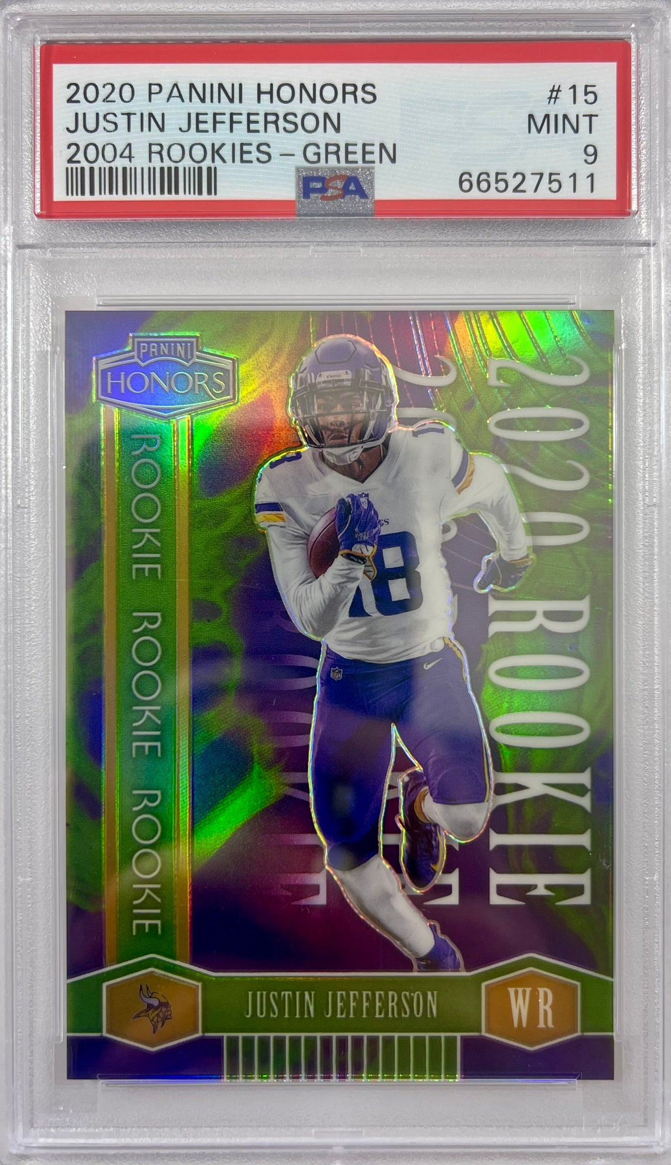 Justin Jefferson NFL Panini 2021 #15 20/25 Minnesota Vikings RC PSA Mint 9 Encap Justin Jefferson NFL Panini 2021 #15 20/25 Minnesota Vikings RC PSA Mint 9 Encap