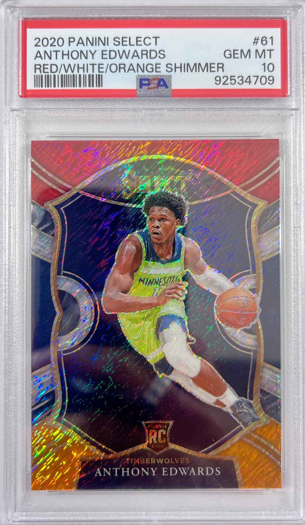 Anthony Edwards card 2021 Panini RC #61 NBA Georgia Bulldogs PSA Encap GM 10