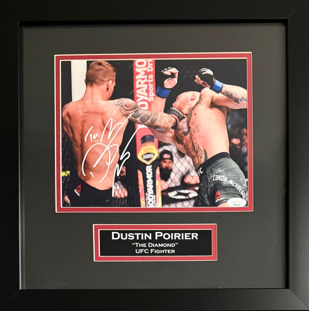 Dustin Poirier signed inscribed framed 8x10 photo UFC JSA COA Conor McGregor
