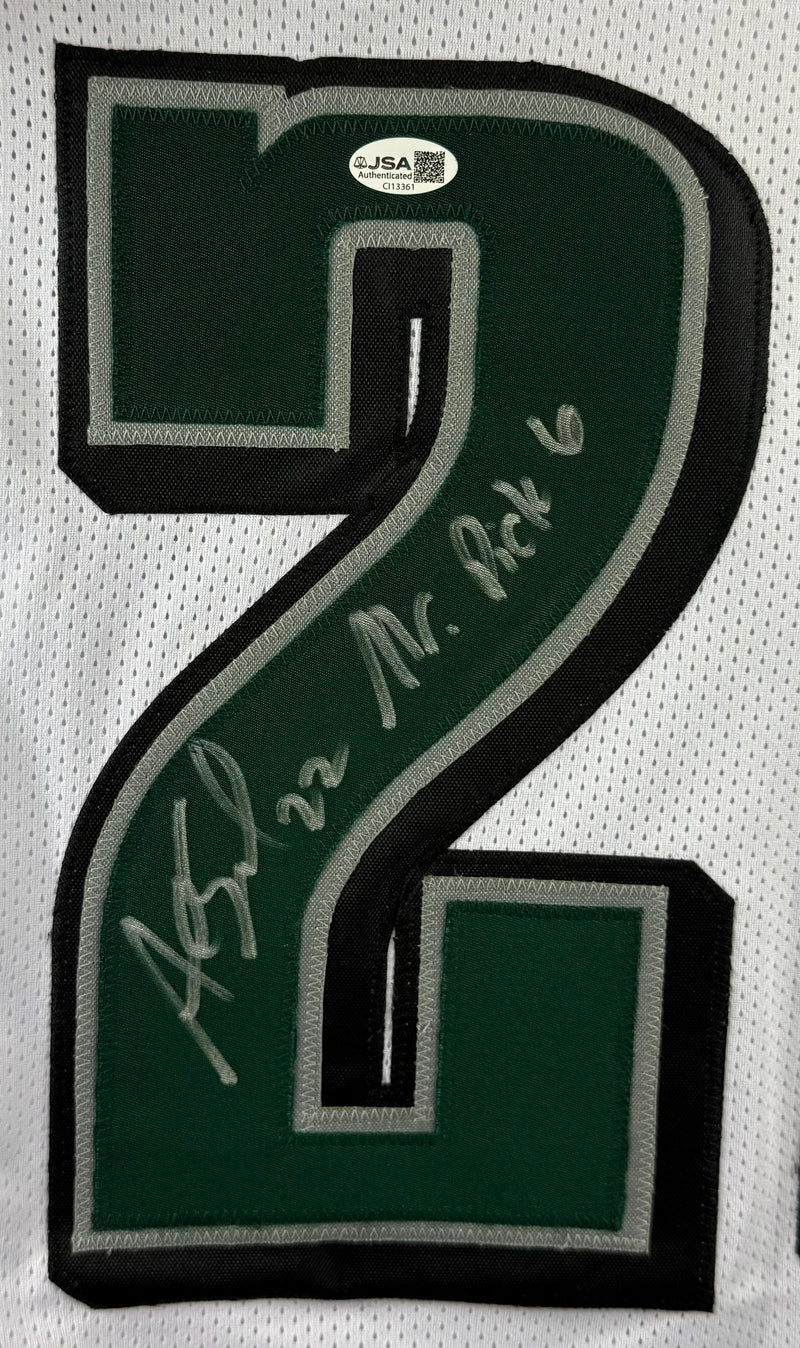 ASANTE SAMUEL SR. SIGNED INSCRIBED CUSTOM WHITE PRO STYLE AUTOGRAPHED JERSEY JSA COA