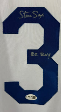 STEVE SAX SIGNED AUTOGRAPHED INSCRIBED WHITE PRO STYLE JERSEY JSA COA