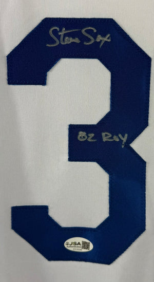 STEVE SAX SIGNED AUTOGRAPHED INSCRIBED WHITE PRO STYLE JERSEY JSA COA