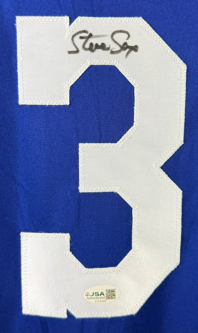 STEVE SAX AUTOGRAPHED SIGNED CUSTOM BLUE PRO STYLE JERSEY JSA COA