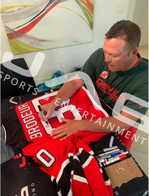 MARTIN BRODEUR AUTOGRAPHED SIGNED RED CUSTOM PRO STYLE JERSEY JSA