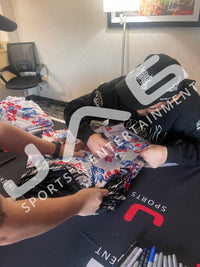 Max Holloway autographed signed shorts UFC BAS Blessed