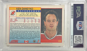 Ken Daneyko auto insc 1991 Score #46 card PSA Encapsulated New Jersey Devils