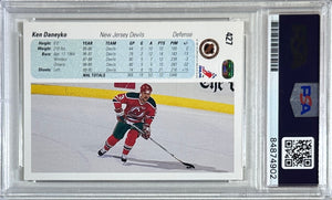 Ken Daneyko auto insc 1991 Upper Deck card PSA Encapsulated New Jersey Devils