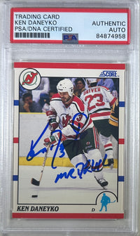 Ken Daneyko auto insc 1990 Score #178 card PSA Encapsulated New Jersey Devils