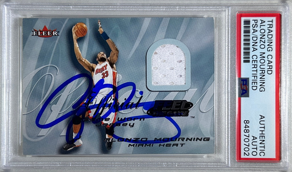 Alonzo Mourning auto signed 2000 Fleer Card GU Charlotte Hornets PSA Encap