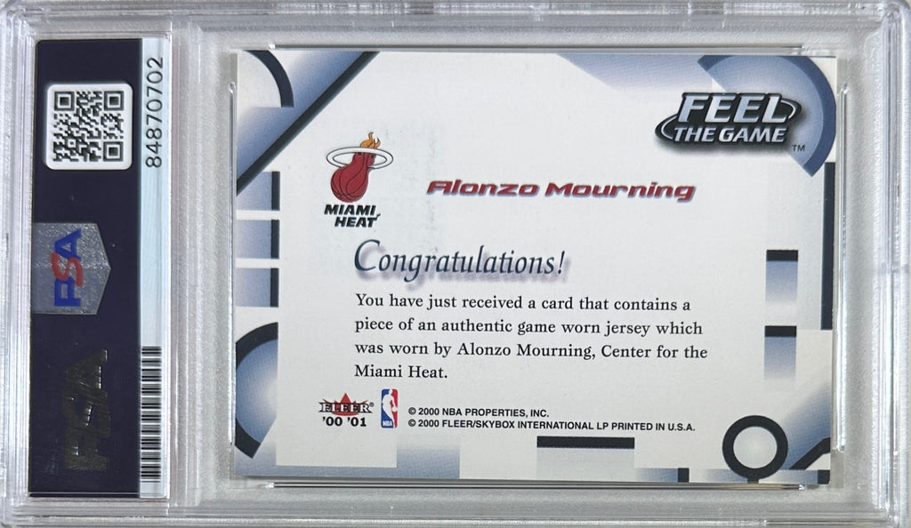 Alonzo Mourning auto signed 2000 Fleer Card GU Charlotte Hornets PSA Encap
