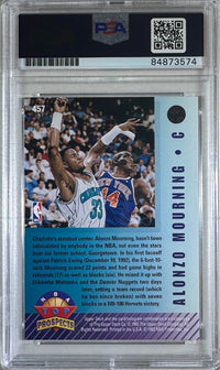 Alonzo Mourning auto signed 1993 #457 Topps card Charlotte Hornets PSA Encap