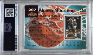 Alonzo Mourning auto signed 1993 #297 Topps RC Charlotte Hornets PSA Encap