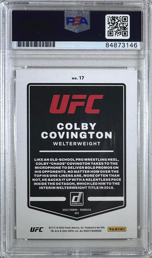Colby Covington autographed 2022 Panini card #17 UFC PSA Encap GEM Mint 10