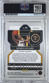 Bones Hyland signed rc #302 2022 Denver Nuggets Panini GEM Mint 10 PSA Encap